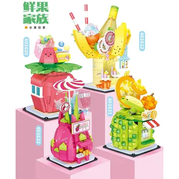 Sembo Mini Sokak Görünümü Yapı Taşları 601620 Meyve modelleri uyumlu Marka Tuğla Çocuklar İçin doğum günü hediyesi Yaratıcı Oyuncaklar