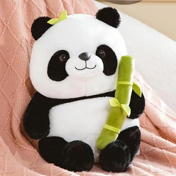 Sevimli Panda peluş oyuncak Bambu Tüp Rahat Pamuklu Bebek Doğum Günü Hediyesi