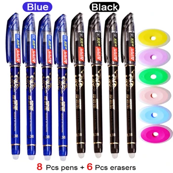Sevimli Silinebilir Jel Kalem 0.35 mm Su Geçirmez Mavi / Siyah / Kırmızı jel mürekkep Seti Kawaii Kırtasiye Ofis Kızlar Hediye Okul Malzemeleri Kalemler