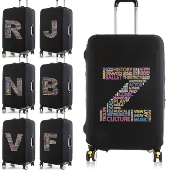 Seyahat Aksesuarları bavul kılıfı Metin Mektup Bagaj Koruyucu Kapak Karikatür Elastik Toz Torbası Kılıfı için 18-28 İnç Bavul