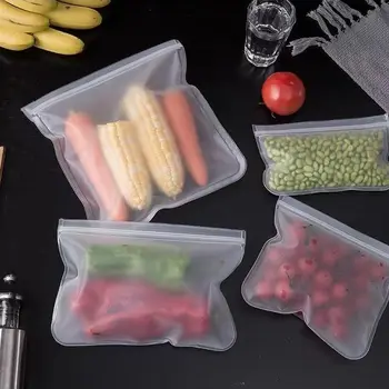 Silikon Gıda saklama çantası Kullanımlık Stand Up Zip Kapatma Çantası Sızdırmaz Konteynerler Taze Çanta Gıda saklama çantası Taze Şal Kilitli Torba