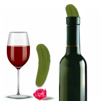 Silikon Salatalık Kırmızı Şarap Şişesi Tıpa Açılıp Kapanabilir Fiş Mantar Sızdırmaz Şişe Mühürleyen Şarap Taze Tasarrufu Mutfak Aksesuarı