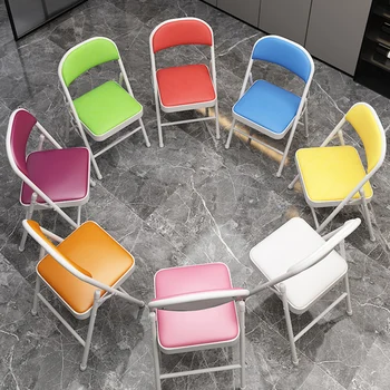 Siyah Bacaklar Modern Tasarım yemek sandalyeleri Katlanır Mutfak Katlanır Sandalyeler Bekleme Otel Ergonomik Bahçe Meubles Ev Eşyaları
