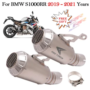 Slip-On BMW S1000 RR S1000RR 2019 2020 2021 Motosiklet Egzoz Sistemleri Echappement Kaçış Moto 60mm GP Susturucu Orta Bağlantı Borusu