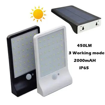 Sokak lambası güneş enerjili hareket sensörü sensörü güvenlik 36 56 LED güneş bahçe ışıkları kablosuz su geçirmez açık Yol duvar lambaları
