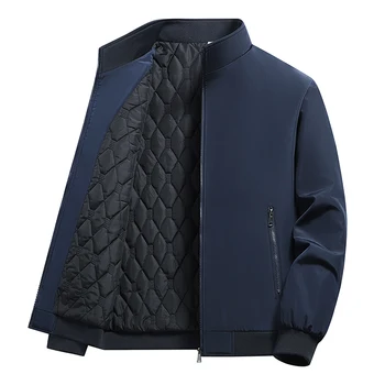 Sonbahar Erkek Ceketler Moda Rahat Standı Yaka Erkek Dış Giyim Kış Polar Sıcak Rüzgar Geçirmez Erkek Bombacı Ceketler Yeni Erkek Giyim 8XL