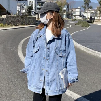 Sonbahar Kot Ceket Kadın Siyah 2023 Kore Versiyonu Yeni Ceket Vintage Gevşek Denim Giyim Şık Bayan Ceketleri