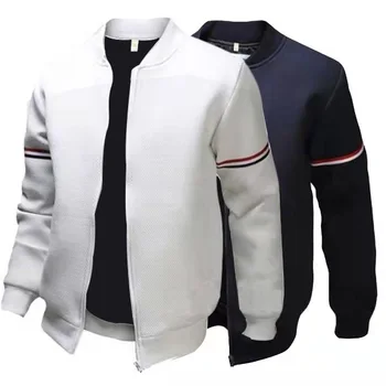 Sonbahar erkek Standı Yaka Rahat fermuarlı ceket Açık Spor Ceket Rüzgarlık Ceketler Erkekler için