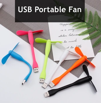 Soğutma Mini USB Fan Esnek Bükülebilir Fan Güç Bankası Dizüstü PC İçin AC şarj aleti Taşınabilir El Fan Bilgisayar Yaz Gadget