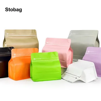 StoBag 20 adet Kahve Çekirdekleri Paketleme Çantası Alüminyum Folyo Vana Mühürlü Toz Gıda Fındık Depolama Stand Up Yeniden Kullanılabilir Torbalar