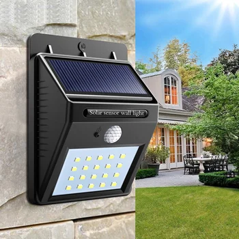 Su geçirmez 20 LED güneş duvar ışıkları hareket sensörü merdiven duvar lambası siyah 800mAh Açık Bahçe Yard sokak aydınlatma armatürü