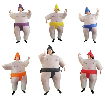 Sumo Şişme Kostüm Güreşçi Şişman Bale Kişisel Antrenör Parti Cadılar Bayramı Yetişkin Çocuk Takım Elbise