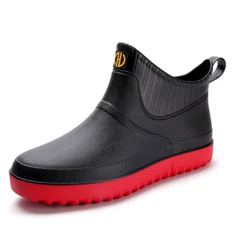 Swonco Pvc su ayakkabısı Erkekler Yağmur Çizmeleri yarım çizmeler 2020 Sonbahar Yeni Kadın Su Geçirmez Spor Ayakkabı kauçuk ayakkabı Erkek yağmur botu