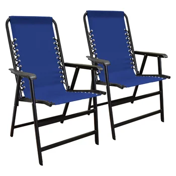 Süspansiyon Katlanır Sandalye Mavi 2pk açık sandalye bahçe sandalye bahçe mobilyaları
