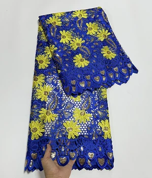 Sıcak Satış Afrika Gipür kord dantel Kumaş 2023 Yumuşak Nijeryalı Suda Çözünür kord dantel payetli kumaş düğün elbisesi Parti