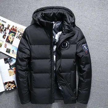 Sıcak Satış Moda Kış Büyük Kapüşonlu Ördek Aşağı Ceketler Erkekler Sıcak Yüksek Kaliteli Aşağı Palto Erkek Rahat Kış Outerwer Aşağı Parkas