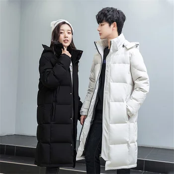 Sıcak erkek kapüşonlu ceket Ceket Yeni kaz tüyü dolgulu ceket erkek Uzun erkek ve Kadın Kış Açık Kalınlaşmış Kış Ceket