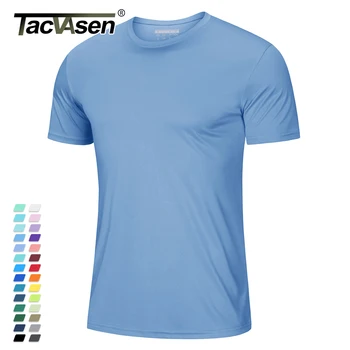 TACVASEN UPF 50 + Yumuşak Yaz T-Shirt erkek Anti-Uv Cilt Güneş Koruma Performansı Gömlek Spor Salonu Spor Rahat Balıkçılık Tee Tops
