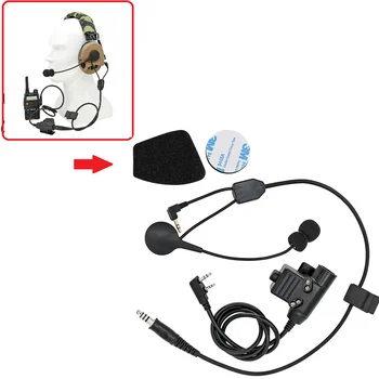 Taktik kulaklık adaptörü Y kablosu seti PTT adaptörü ile u94 PTT uyumlu sordin ıpsc kulaklık