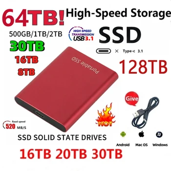 Taşınabilir SSD HDD 500GB 1TB 2TB harici sabit disk 2TB 4TB Katı Hal Sürücüler 500GB sabit disk USB 3.1 4TB SSD Dizüstü Bilgisayar İçin