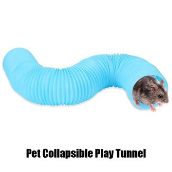 Teleskopik Pet Eğlenceli Tünel Kobay Hamster Kirpi Oyuncaklar 100cm Boru Plastik Egzersiz Tüpleri Pet Katlanabilir Oyun Tüneli