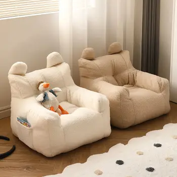 Tembel INS Çocuk Kanepe Mini Fasulye Torbası Rahat Kuzu Kadife Koltuk Karikatür çocuk kanepesi Okuma Tatami bebek mobilyası