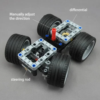 Temel Araba Şasi Çerçeve MOC Yapı Taşları DIY Tuğla Tekerlek Lastiği Güçlendirme PF Seti Yüksek Teknoloji RC Parçaları Güçlendirilebilir Motor