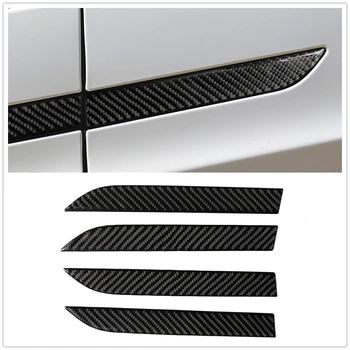 Tesla Modeli X için Gerçek Karbon Fiber Dış Kapı Kolu Paneli Kapak Trim Araba Sticker Dekoratif