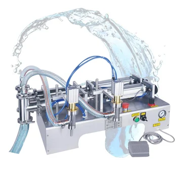 Ticari İçecek Suyu Şarap Süt Kantitatif dolum makinesi Paslanmaz Çelik Çift Kafa Sıvı dolum makinesi
