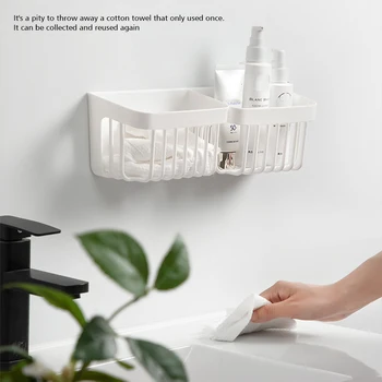 Tuvalet Malzemeleri için Beyaz İçi Boş Depolama Rafı Yatak Odası Mutfak için Dayanıklı Punch-Ücretsiz Depolama Rafı