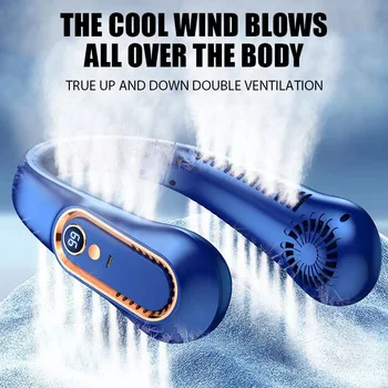 USB Şarj Elektrikli Fan Asılı Kablosuz Boyun FANI Taşınabilir Hava Soğutucu Elektrikli Fanlar Bladeless Şarj Edilebilir Dilsiz Fanlar Açık