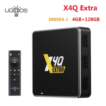 Ugoos X4Q Ekstra akıllı tv kutusu Android 11 4GB 128GB DDR4 Amlogic S905X4-J WiFi BT5. 0 1000M 4K Set Üstü Kutusu