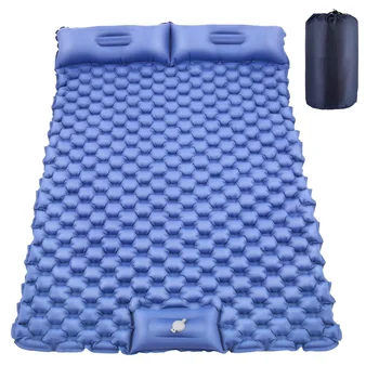 Ultralight Çift Kamp Uyku Pedi ile hava yastığı Şişme Mat Yürüyüş Seyahat Sırt Çantası, Gümrükleme Ürünleri-Mavi