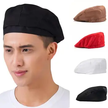 Unisex Bere Geometrik Desen Ördek Ağız Tarzı Saç Dekorasyon Erkekler Kadınlar Saf Renk Kısa Ağız şef şapkası Baker İçin