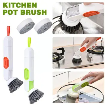 Uzun Saplı Mutfak Temizleme Fırçası Sıvı saklama tavası Fırça Sofra Yıkama Ovma Mutfak Bulaşık Fırçası Temizleme Pedi Kase N1L4