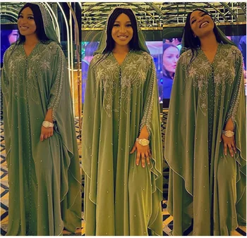 Uzunluk 150cm Afrika Elbise Kadınlar için Afrika Elbiseler Elmas Boncuklu Geleneksel Boubou Afrika Giysi çarşaf Müslüman Elbise