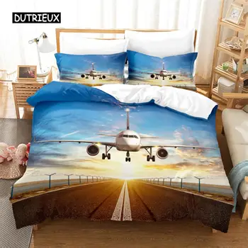 Uçak, Araç nevresim takımı Yorgan yatak örtüsü seti 3d Yatak Dijital Baskı çarşaf Kraliçe nevresim takımı Moda Tasarımı