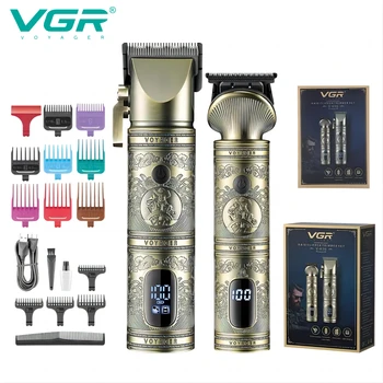 VGR Vintage Saç Kesme Seti Profesyonel Erkek Saç Düzeltici Seti Elektrikli Saç kesme makinesi Seti Berber V-670