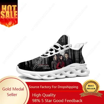 Vampire Diaries Damon Salvatore Flats Sneakers Erkek Kadın Spor koşu ayakkabıları Yüksek Kaliteli Spor Ayakkabı Özel Yapılmış Ayakkabı