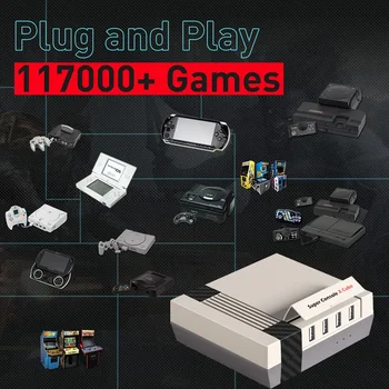 Video oyunu Konsolları Süper Konsol X Küp PS1 / PSP / DC / Arcade TV KUTUSU Oyun Oyuncuları 117000 Klasik Oyunlar 4K HD Ekran