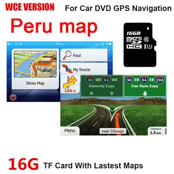 WCE sistemi Araba GPS Peru için 16GB Harita SD Kart