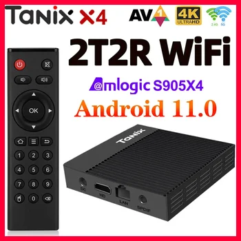 X4 akıllı TV kutusu Android 11 4GB 32GB 64GB Amlogic S905X4 TV Kutusu 2T2R Çift Wifi Desteği AV1 H. 265 8K Google Ses Set Üstü Kutusu