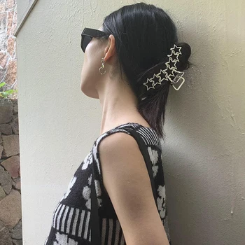 Y2k Estetik İçi Boş Yıldız Pentagram Saç Pençeleri Kadınlar için Tatlı Romantik Trend saç tokası Japon Harajuku saç aksesuarları Yeni