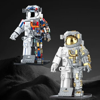 Yaratıcı MOC Spaceman Astronot Yapı Taşı Mekanik Keşfetmek Havacılık Robot Tuğla Oyuncak Erkek Çocuklar İçin Hediye Koleksiyon