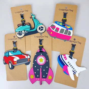 Yaratıcı Uçak ve Araba Bagaj Seyahat Aksesuarları Etiketi Silika Jel Bavul KIMLIK Adres Tutucu Bagaj Yatılı Etiketi Taşınabilir Etiket