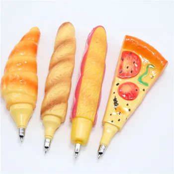 Yaratıcı öğrenciler öğrenme kırtasiye simülasyon pizza tükenmez kalem siyah dolum hot dog ekmek kalem komik ve ilginç 1 Adet