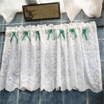 Yarım perde Beyaz Dantel Çiçek İşlemeli Giyim Amerikan Tarzı Perde karartma perdesi İlmek Perde Mutfak Dolabı Kapısı için