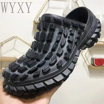 Yaz Yeni erkek Rahat Yuvarlak Ayak Terlik Bao Ayak başparmağı Ayakkabı Su Geçirmez Güvenlik Ayakkabıları plaj terlikleri Flip Flop Erkekler Siyah 2023