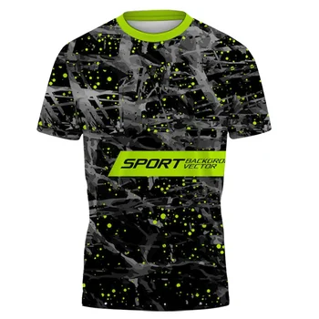 Yaz Yeni erkek tişört Hızlı Kurutulmuş Spor Oyunu Yarışması Giyim Baskılı günlük t-shirt Erkek Nefes Spor