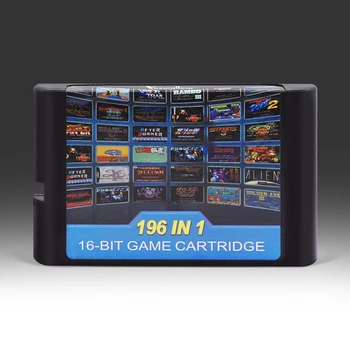 Yeni 196 in 1 çoklu oyunlar Oyun Kartuşu ile pil bellek geliştirilmiş versiyonu Sega MegaDrive Konsolu İçin